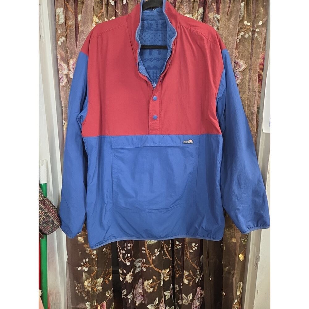 Chubbies The Arctic Tundra Jacket Mens Large Blue Fleece Reversible Windbreaker
